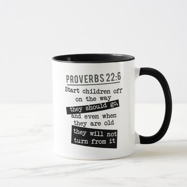 Taza proverbios 22:6 crianza de versos bibliales cristi (Derecha)