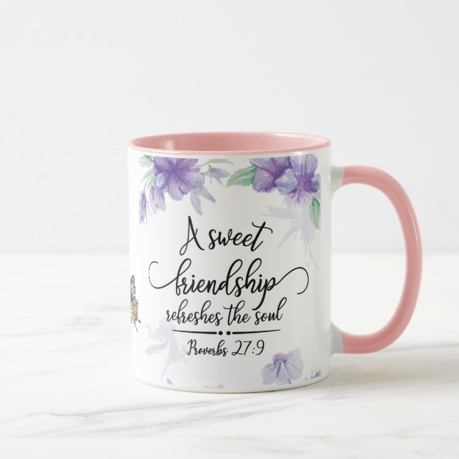 Taza Proverbios 27:9 Amistad dulce refresca el alma (Derecha)