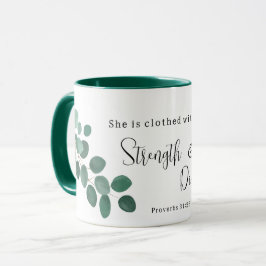 Taza Proverbios 31:25 Escritura Inspiradora Eucalipto