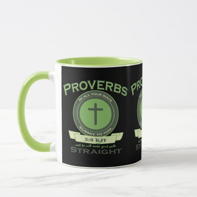 Taza Proverbios 3:6 KJV Biblia Verse Two-Tone (Izquierda)