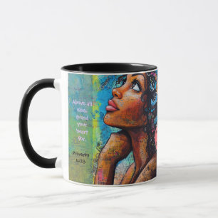 Taza Proverbios 4:23 Protegen Su Mug Cardíaca