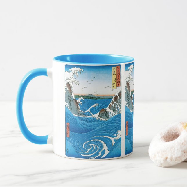 Taza Provincia de Awa, chorros de agua de Naruto, por A (Con donut)