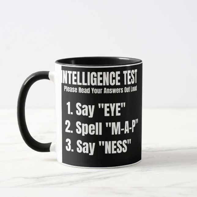 Taza Prueba De Inteligencia Di Oye Map Ness (Izquierda)