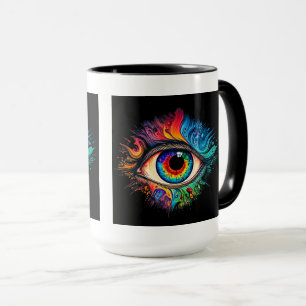 Taza Psicodelic Eye Combo Mug, 15 oz