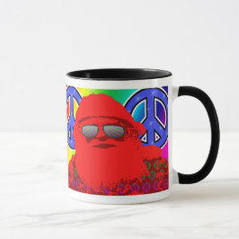Taza psicodélica de la paz de Santa