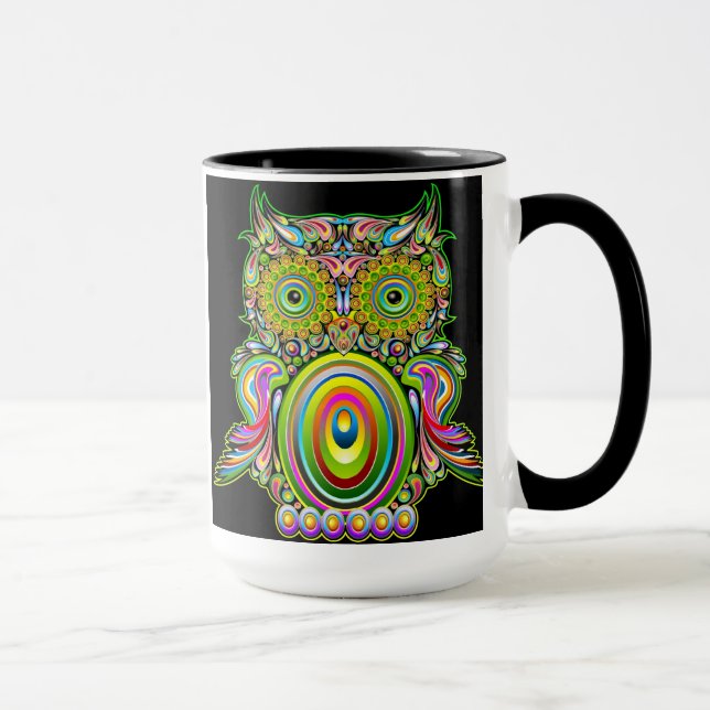 Taza psicodélica de Popart del búho (Derecha)