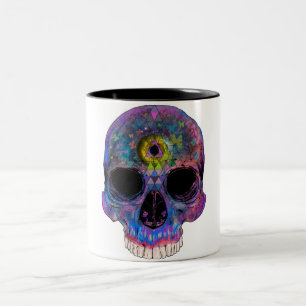 Taza psicodélica del cráneo del tercer ojo