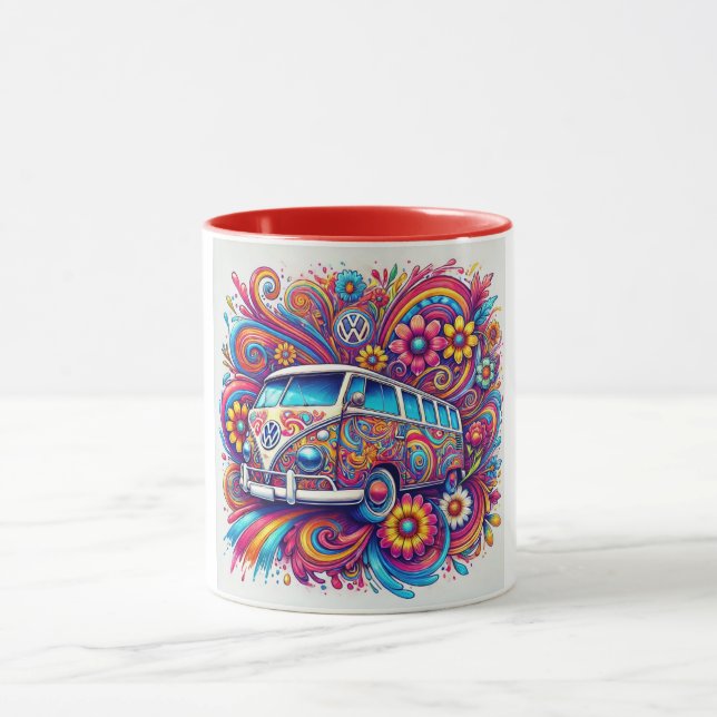 Taza Psicodélico viaje por carretera de VW (Centro)