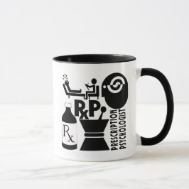 Taza Psicólogo con receta de LOGO RxP