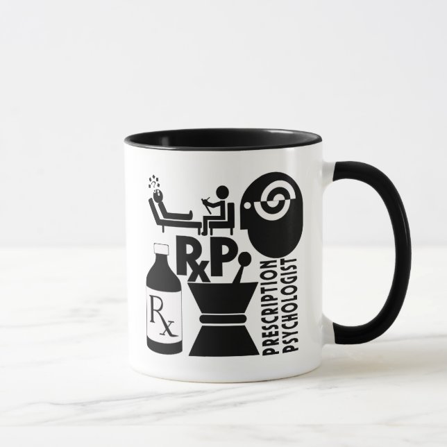 Taza Psicólogo con receta de LOGO RxP (Derecha)