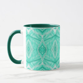 Taza Psicomachia Arte abstracto en acuarela verde