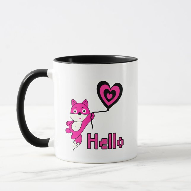 Taza Pteroplo rosa con corazón (Izquierda)