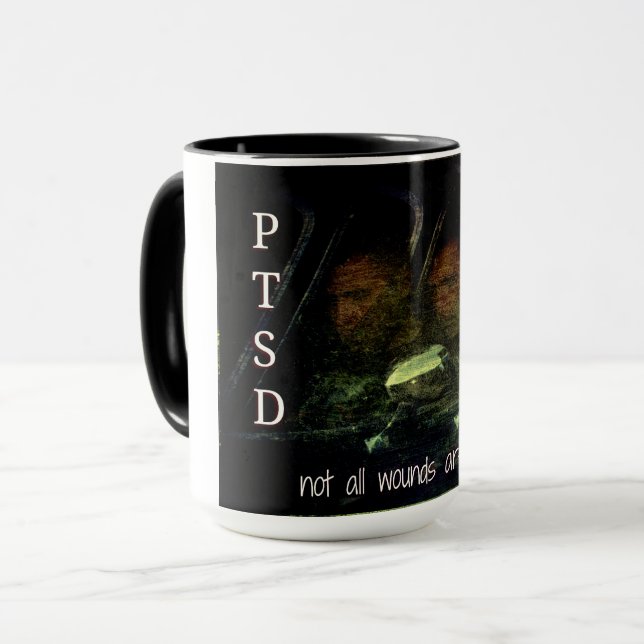 Taza PTSD No todas las heridas son visibles Bebidas Mug (Anverso izquierdo)