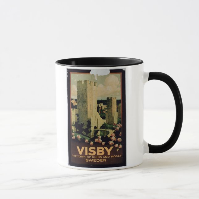 Taza Publicidad de poster la ciudad de Visby, Suecia (Derecha)