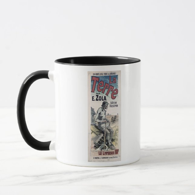 Taza Publicidad de poster "La Terre" por Emile Zola, (Izquierda)