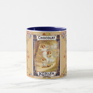 Taza Publicidad elegante con etiqueta de cacao de choco