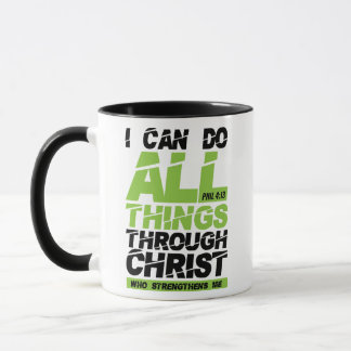 Taza Puedo hacer todas las cosas a través del verso de