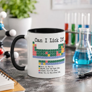 Taza ¿Puedo Lamerlo? Tabla Periódica de Química - Cienc