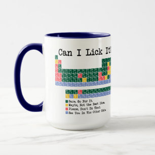 Taza ¿Puedo Lamerlo? Tabla Periódica de Química - Cienc
