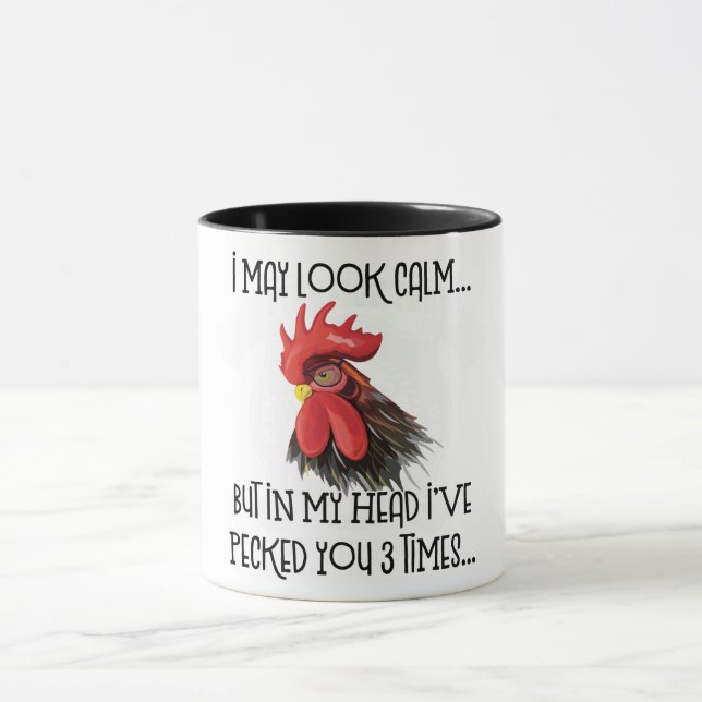 Taza Puedo Parecer Tranquilo Pero En Mi Cabeza... Tres  (Centro)