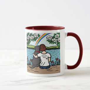 Taza Puente arcoiris negro Labrador y Mamá Brown 2
