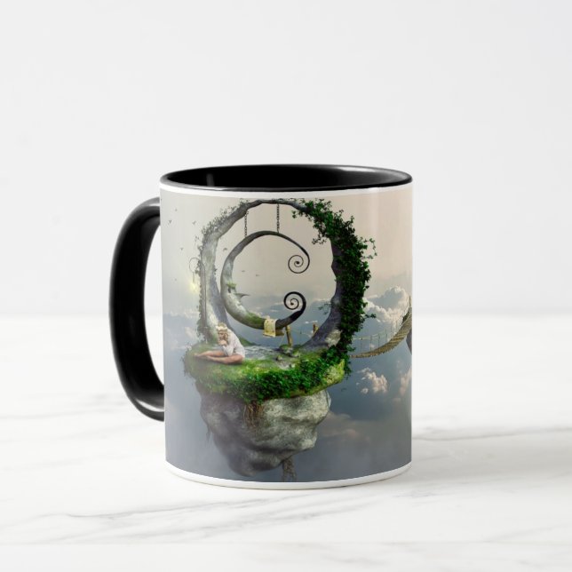 Taza Puente colgante de fantasía mágica - naturaleza en (Anverso izquierdo)