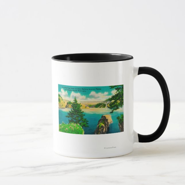 Taza Puente de paso de decepción, isla de Fidalgo y Whi (Derecha)