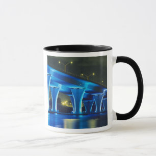 Taza Puente nocturno en el Puerto de Miami, Florida