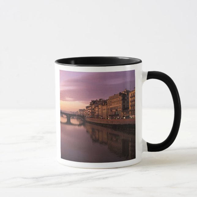 Taza Puentes sobre el río Arno al atardecer, (Derecha)