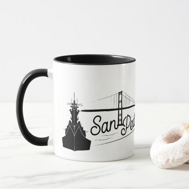 Taza Puerto de Los Ángeles, San Pedro California (Con donut)