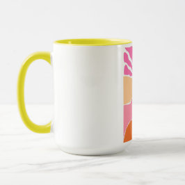 Taza Puesta de sol boho rosa pálido y naranja