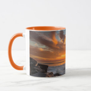 Taza Puesta de sol desde la playa Tamarach