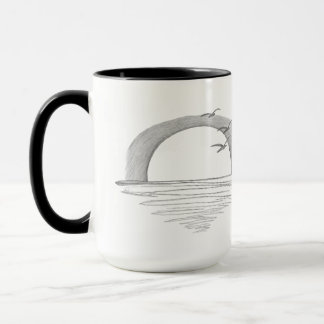 Taza Puesta de sol sobre el agua con pájaros