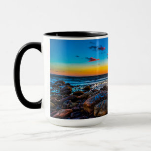 Taza Puesta del sol en el mar