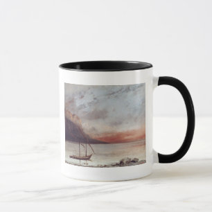 Taza Puesta del sol sobre el lago Leman, 1874