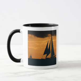 Taza Puesta del sol y yate 2