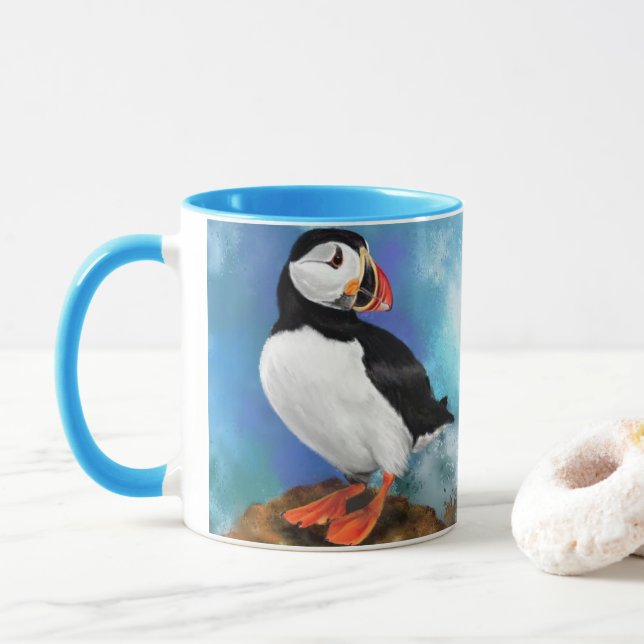 Taza Puffin Mug (Con donut)