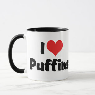 Taza Puffines de Corazón que Amo