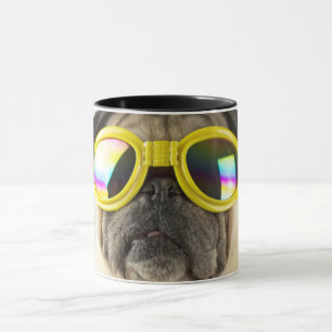 Taza Pug con gafas