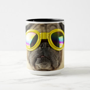 Taza Pug con gafas