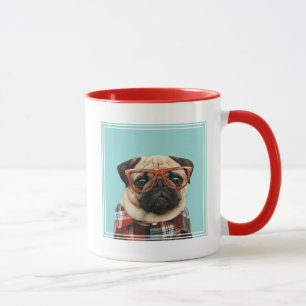 Taza Pug de la camiseta de plástico