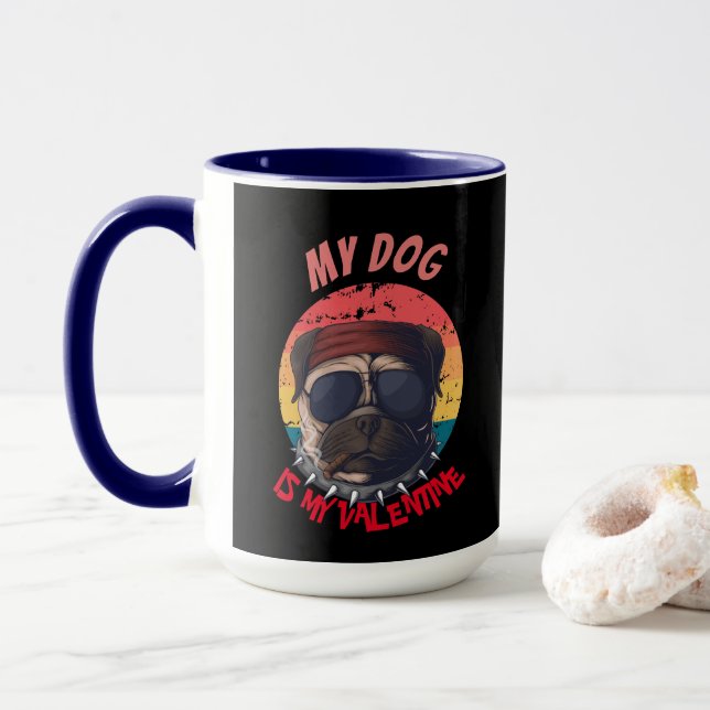 TAZA PUG ES MI VALENTÍA (Con donut)
