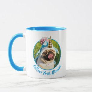 Taza Pug unicornio