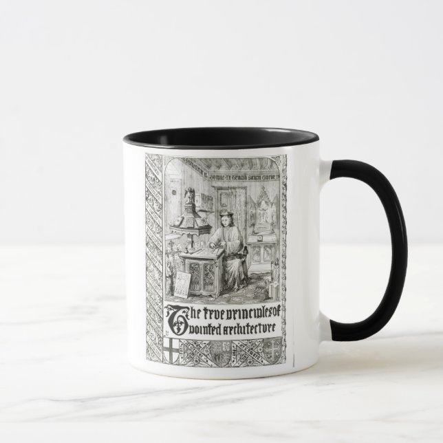 Taza Pugin en el trabajo, frontispiece de 'principios (Derecha)