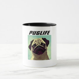 Taza PUGLIFE Pug Perro Mug Shot Cuyes Ojos