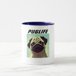 Taza PUGLIFE Pug Puppy Perro Mug Shot Cute Eyes Retrato