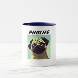 Taza PUGLIFE Pug Puppy Perro Mug Shot Cute Eyes Retrato