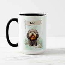 Puli Acuarela Perro Personalizado