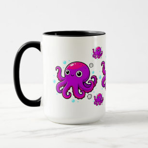 Taza Pulpito de dibujos animados morado lindo animal ma