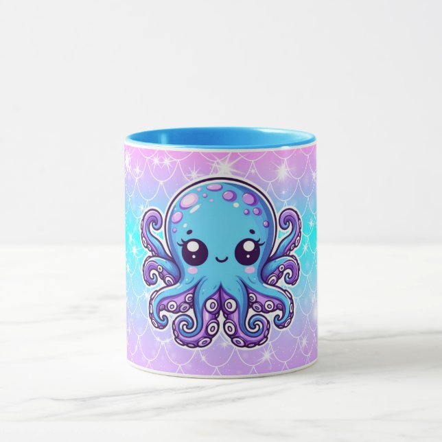 Taza Pulpo azul lindo (Centro)